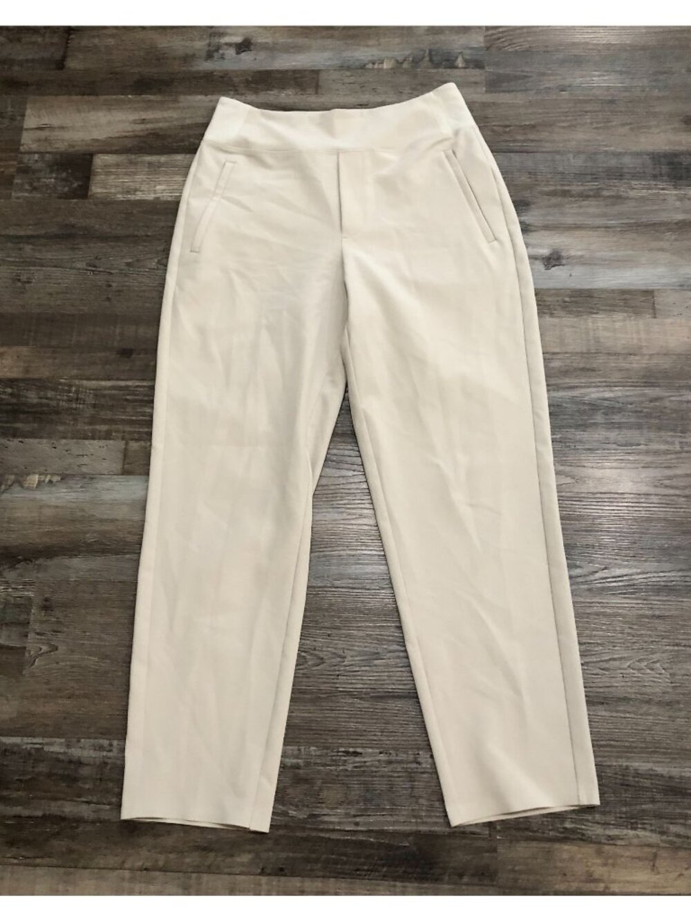 Athleta Womens Size 6 Cream High Waisted Stretch Trousers Pants